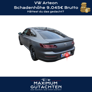 VW Arteon Beschädigter VW Arteon mit Schadenhöhe 9.045€ Brutto